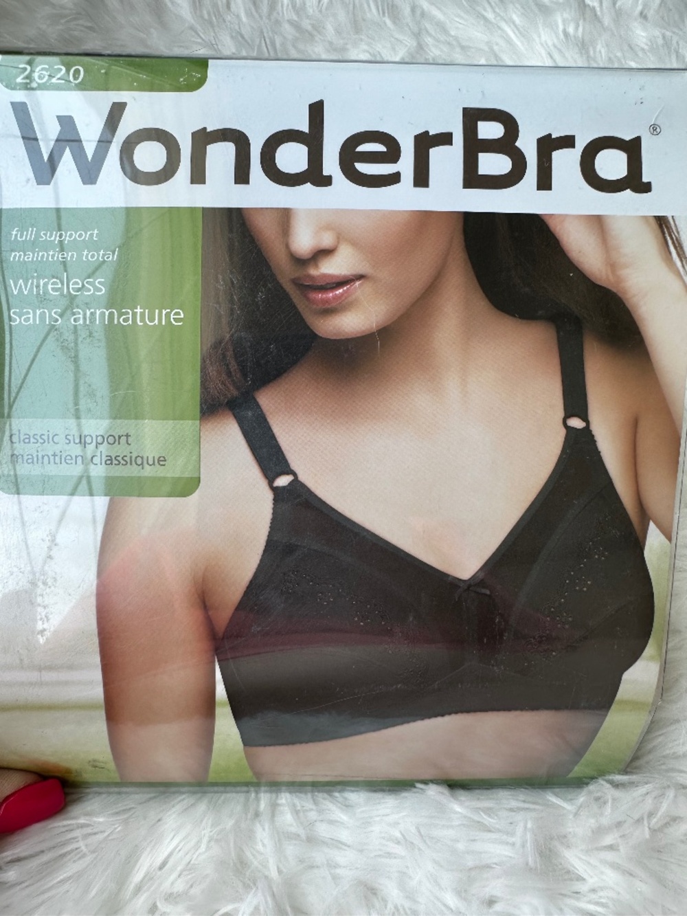 WonderBra W2620 Wireless Full Support Bra Black 42C 95C New in Box